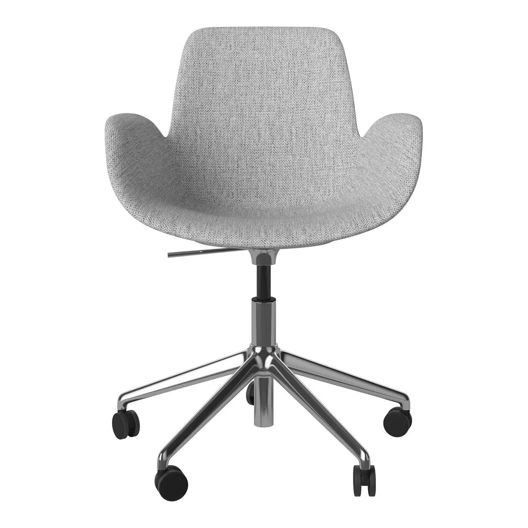 Seed Armchair - Upholstered - 5 - Star Base w/ Wheels - Chrome
