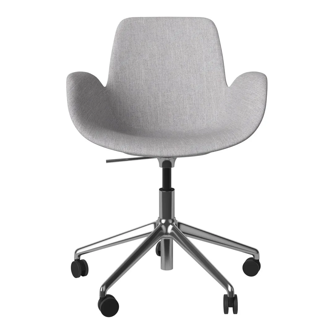 Seed Armchair - Upholstered - 5 - Star Base w/ Wheels - Chrome