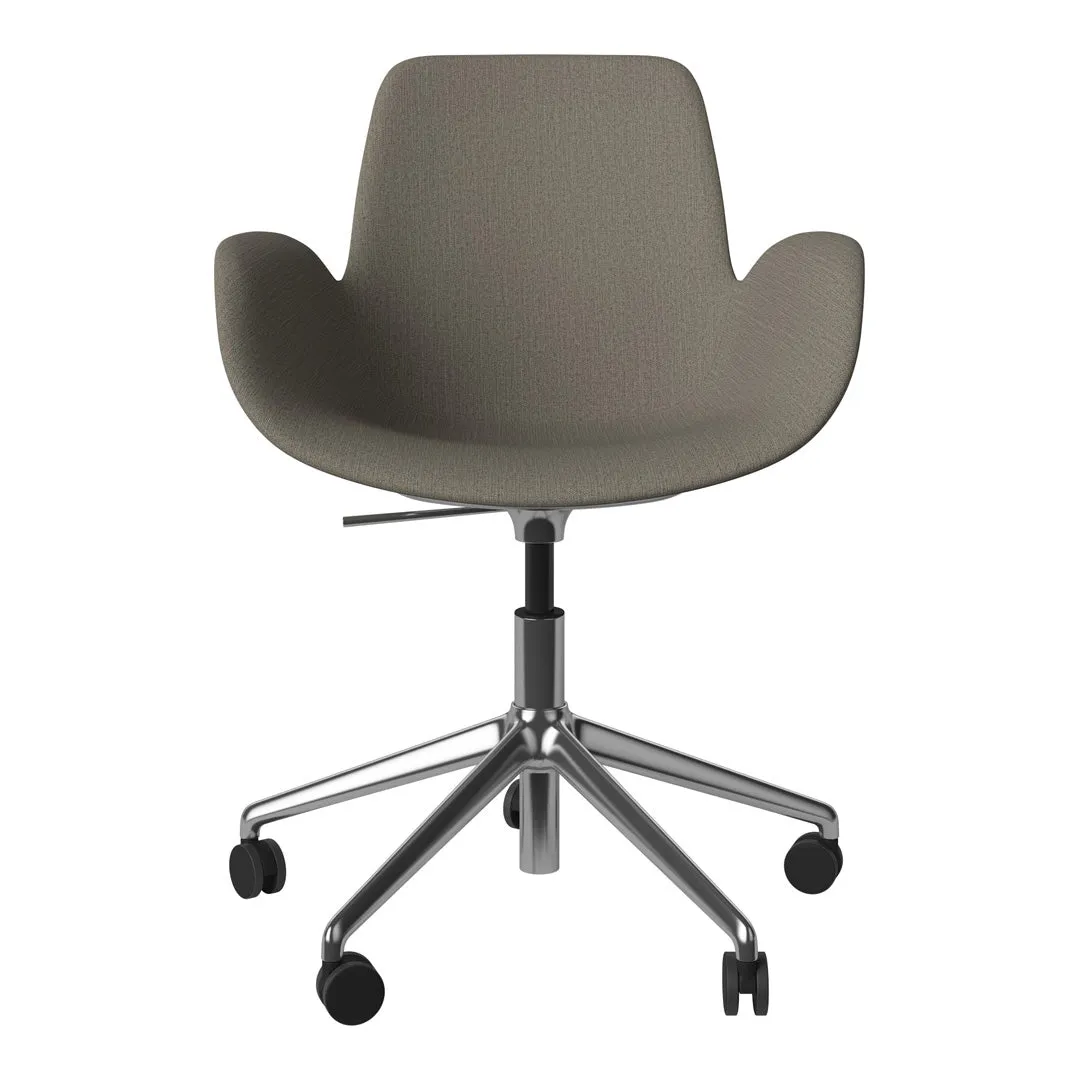 Seed Armchair - Upholstered - 5 - Star Base w/ Wheels - Chrome