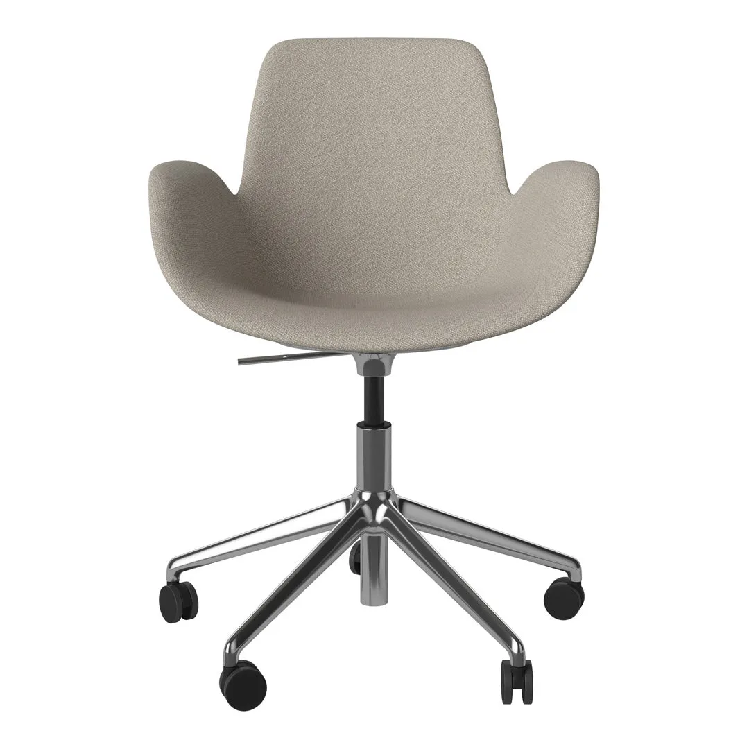Seed Armchair - Upholstered - 5 - Star Base w/ Wheels - Chrome