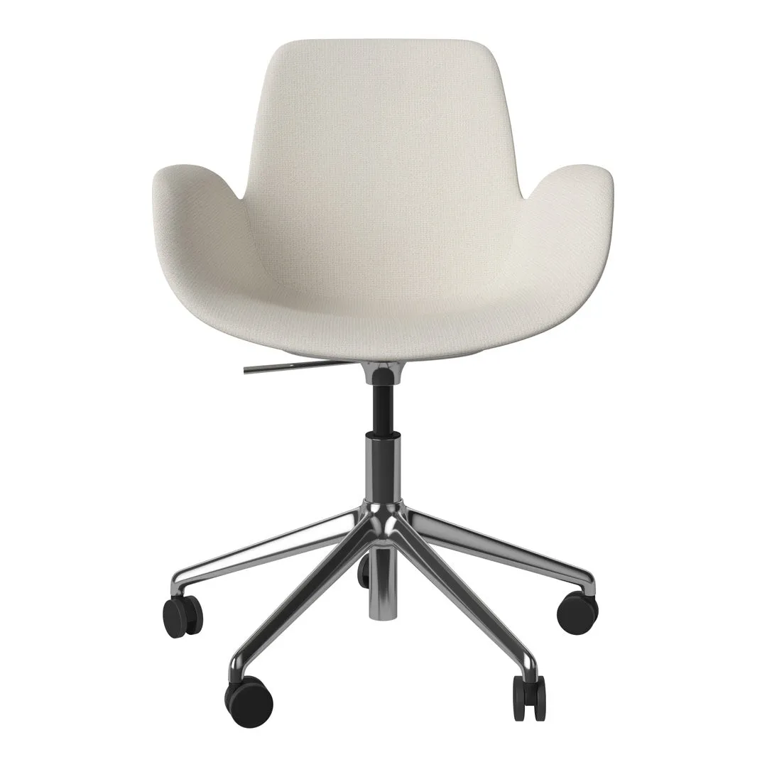 Seed Armchair - Upholstered - 5 - Star Base w/ Wheels - Chrome