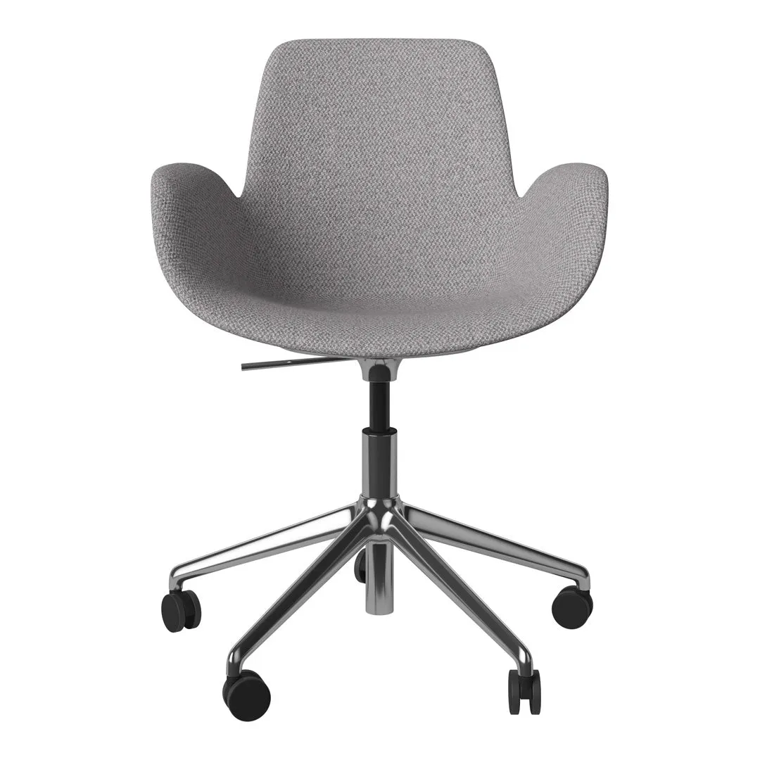 Seed Armchair - Upholstered - 5 - Star Base w/ Wheels - Chrome