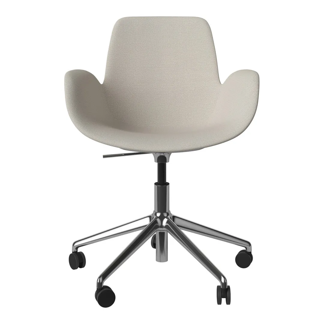 Seed Armchair - Upholstered - 5 - Star Base w/ Wheels - Chrome