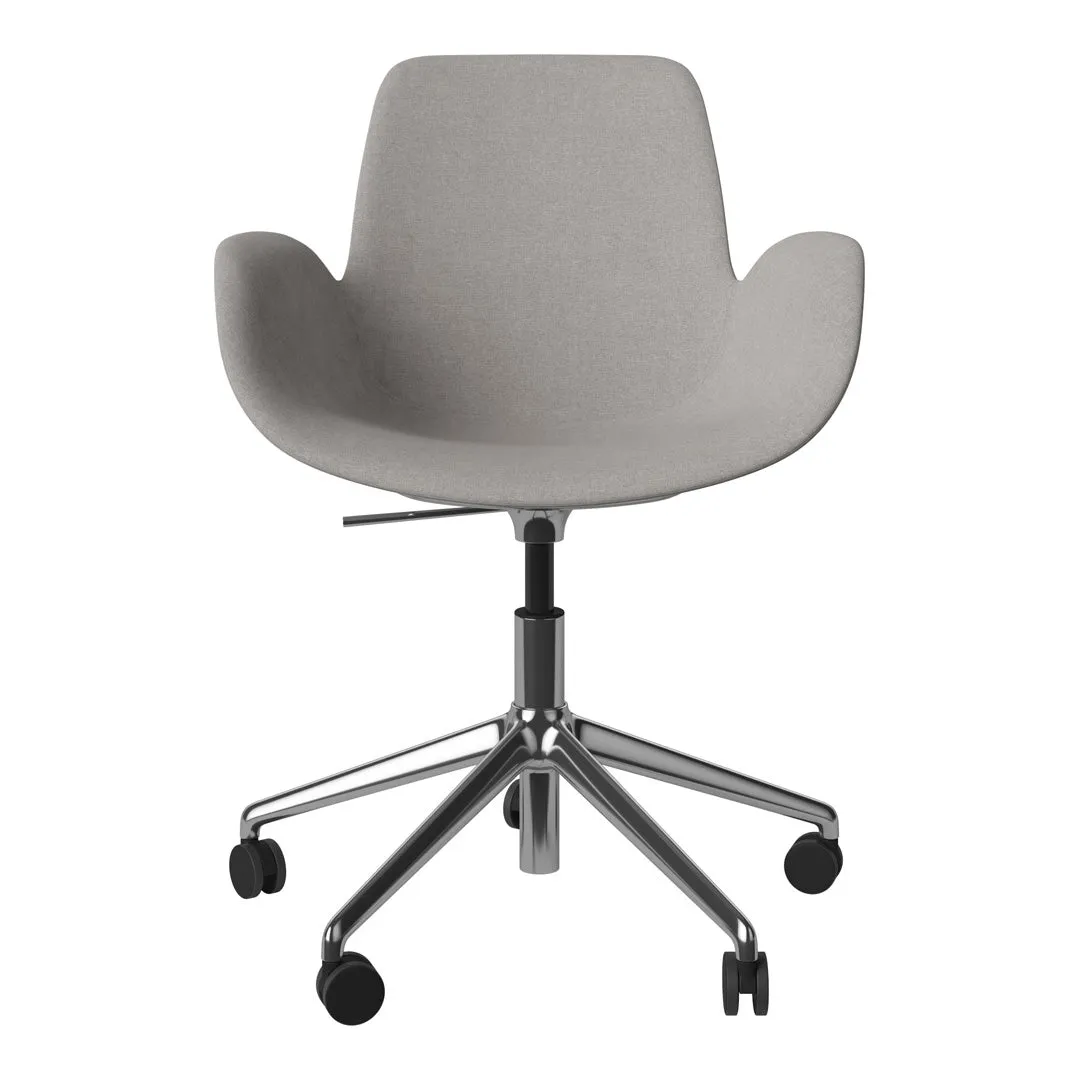 Seed Armchair - Upholstered - 5 - Star Base w/ Wheels - Chrome
