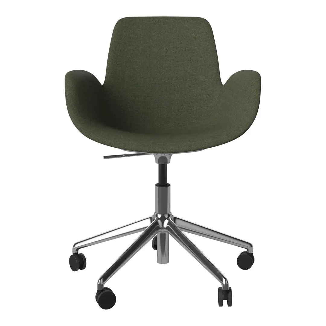 Seed Armchair - Upholstered - 5 - Star Base w/ Wheels - Chrome