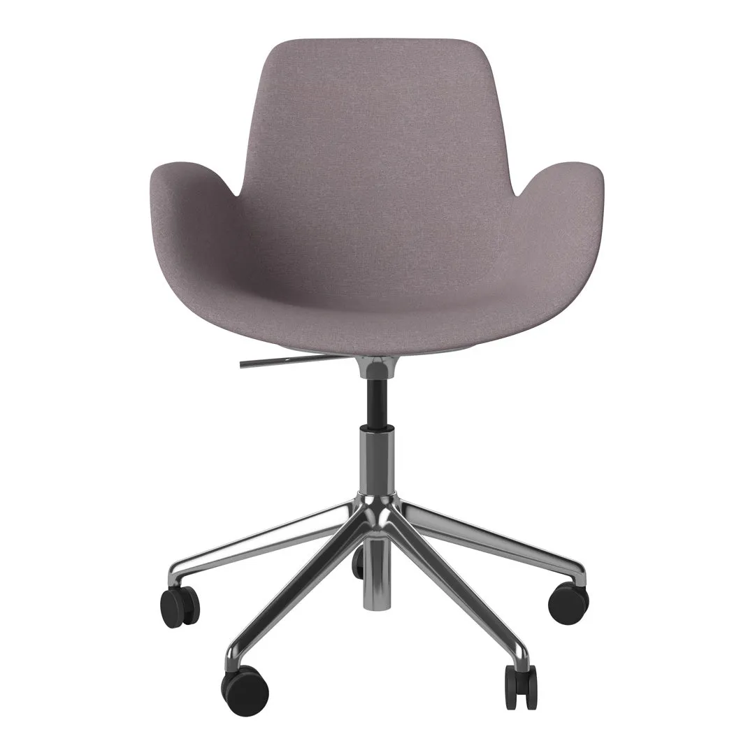 Seed Armchair - Upholstered - 5 - Star Base w/ Wheels - Chrome
