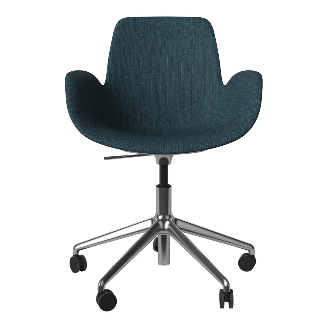 Seed Armchair - Upholstered - 5 - Star Base w/ Wheels - Chrome