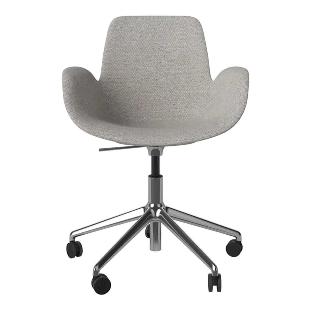 Seed Armchair - Upholstered - 5 - Star Base w/ Wheels - Chrome