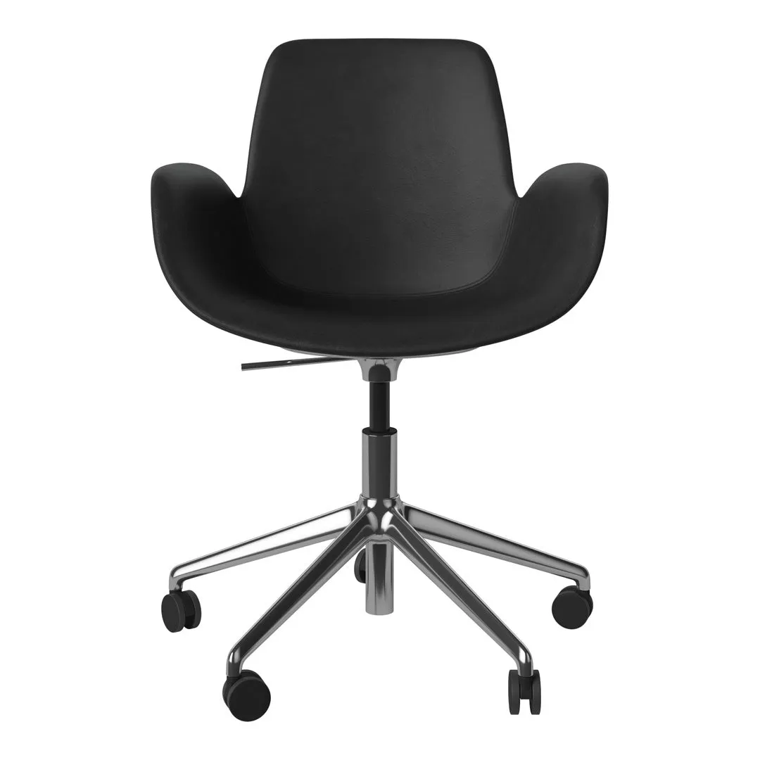 Seed Armchair - Upholstered - 5 - Star Base w/ Wheels - Chrome