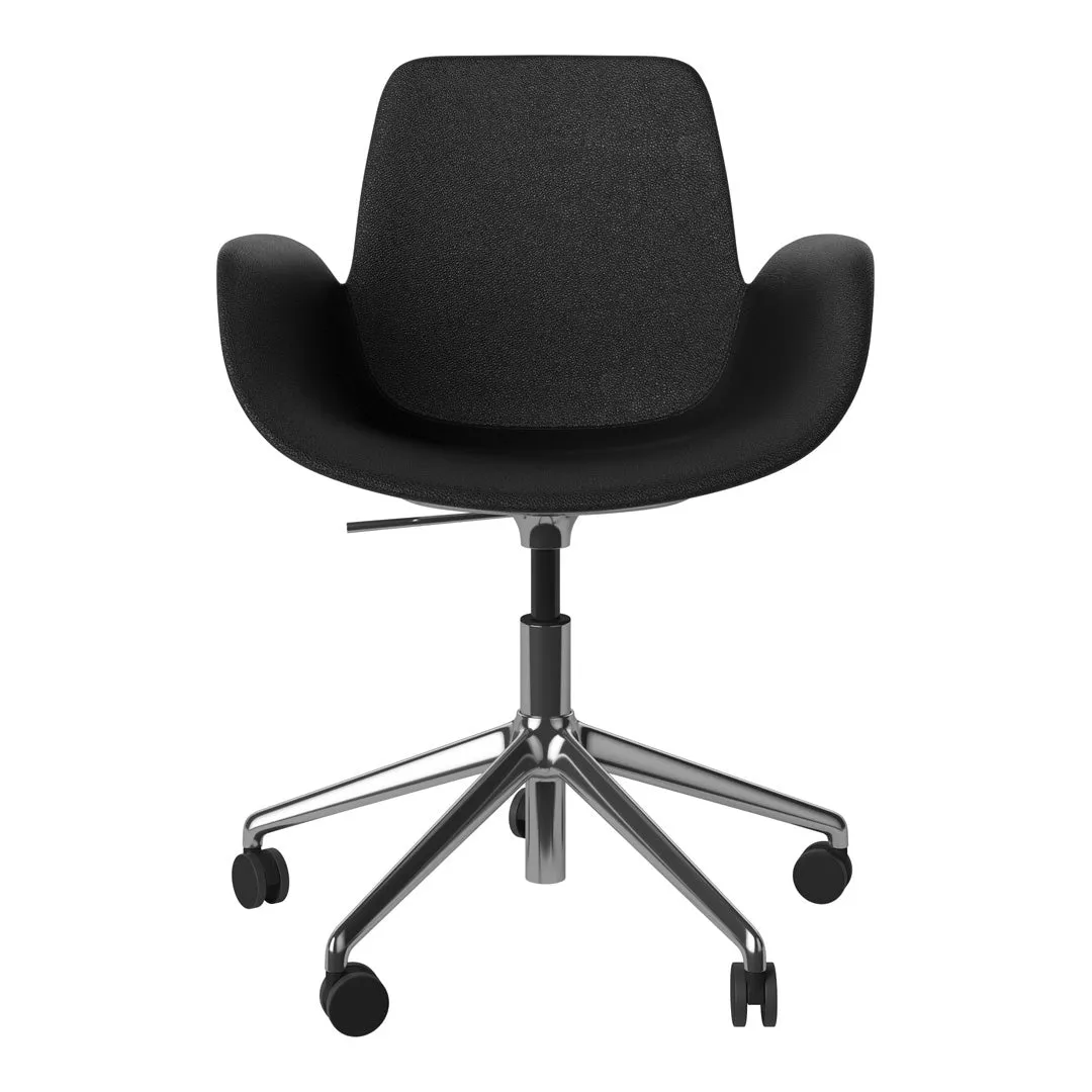 Seed Armchair - Upholstered - 5 - Star Base w/ Wheels - Chrome