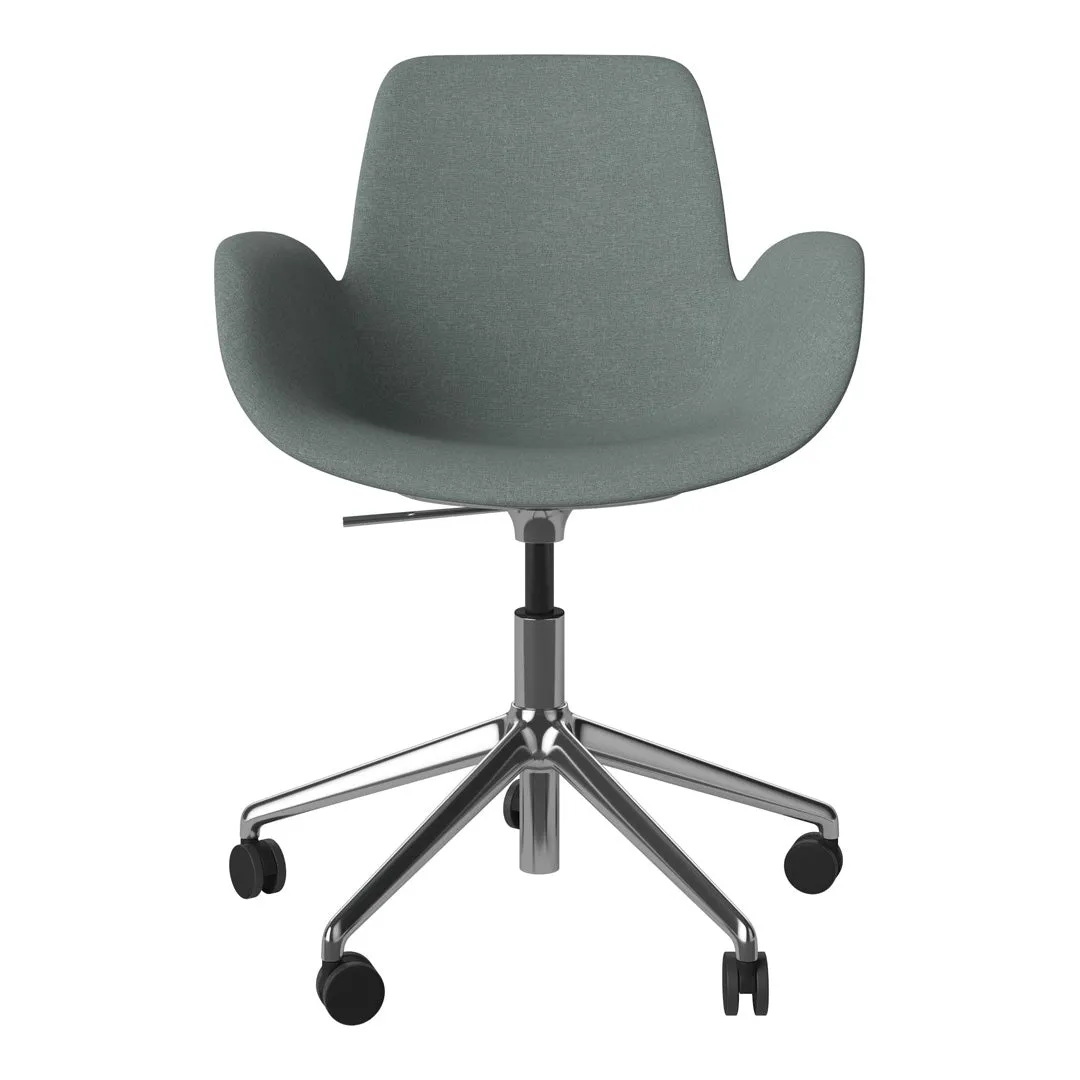 Seed Armchair - Upholstered - 5 - Star Base w/ Wheels - Chrome