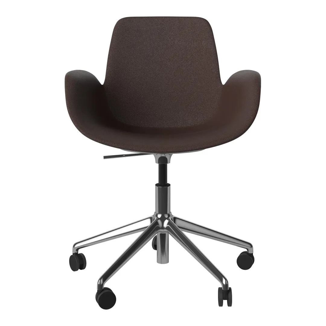 Seed Armchair - Upholstered - 5 - Star Base w/ Wheels - Chrome