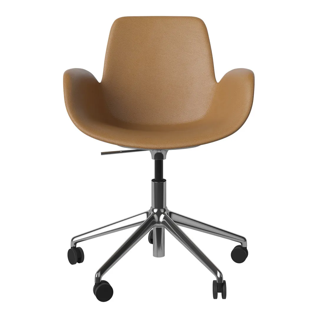 Seed Armchair - Upholstered - 5 - Star Base w/ Wheels - Chrome
