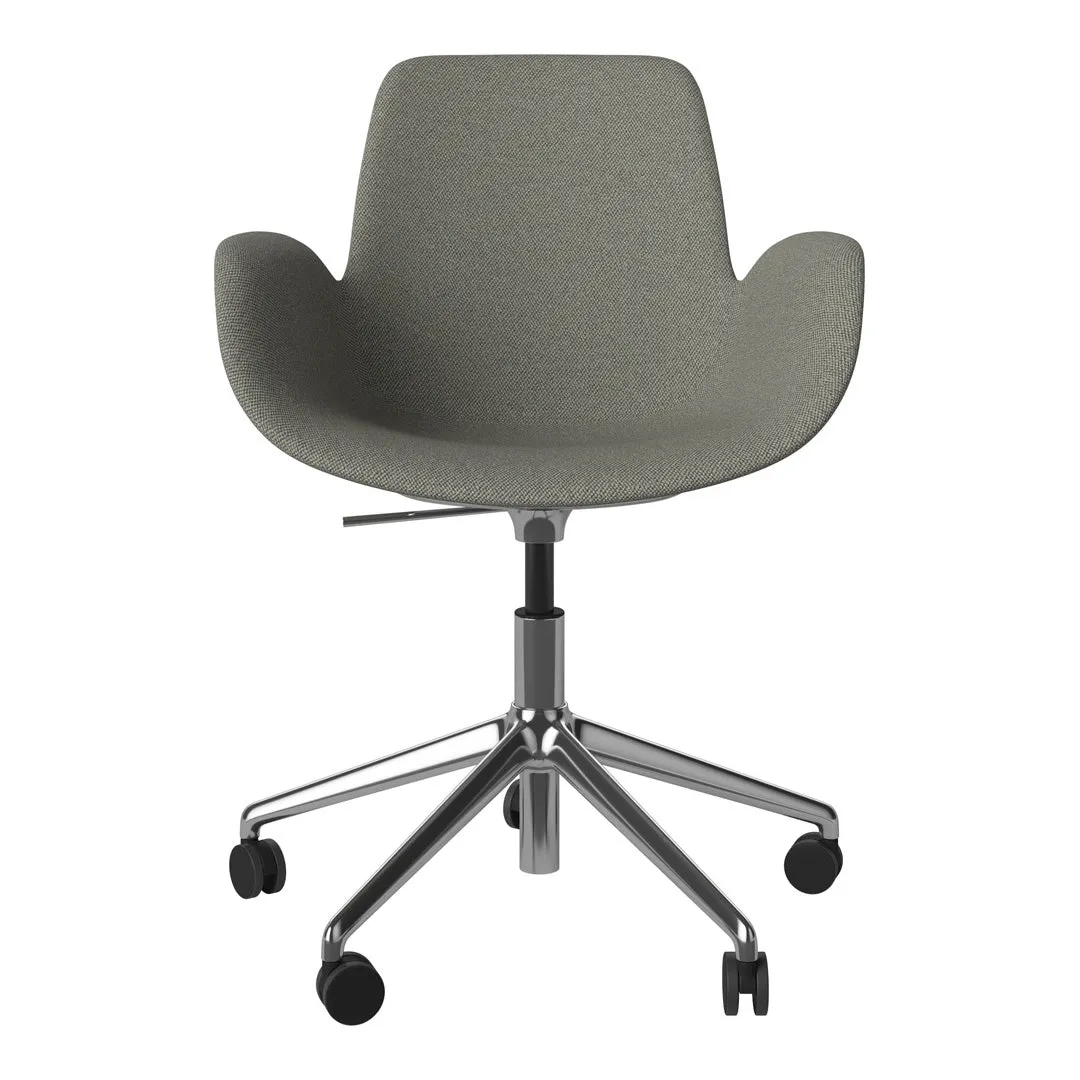 Seed Armchair - Upholstered - 5 - Star Base w/ Wheels - Chrome