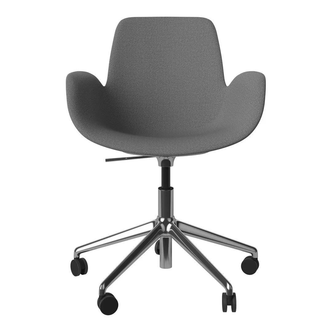 Seed Armchair - Upholstered - 5 - Star Base w/ Wheels - Chrome