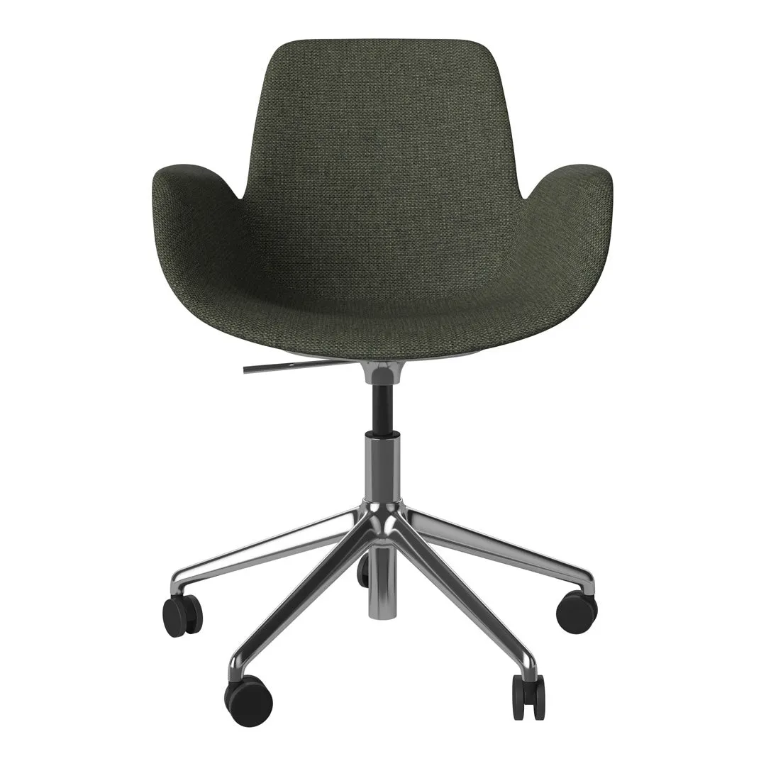 Seed Armchair - Upholstered - 5 - Star Base w/ Wheels - Chrome