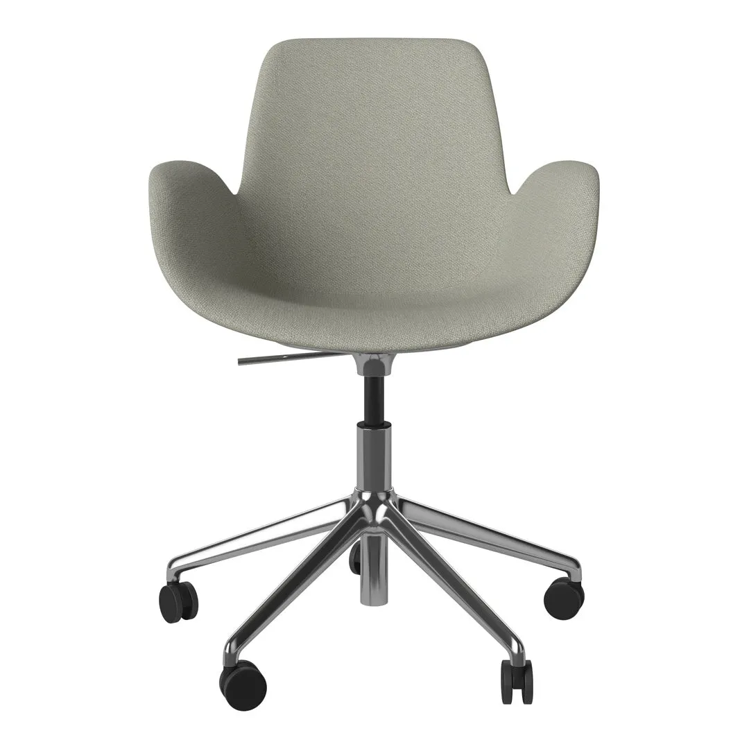 Seed Armchair - Upholstered - 5 - Star Base w/ Wheels - Chrome