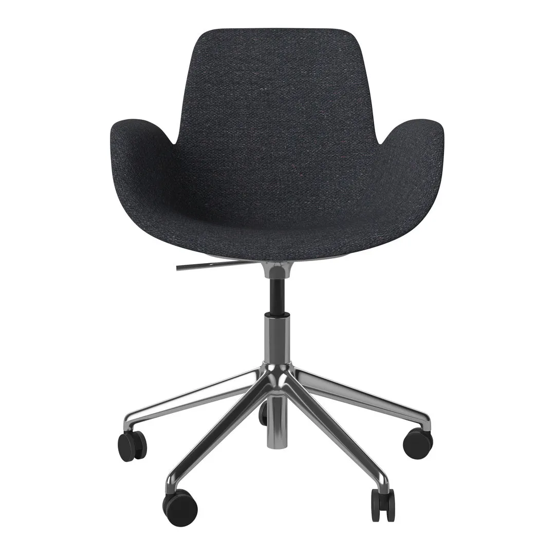 Seed Armchair - Upholstered - 5 - Star Base w/ Wheels - Chrome