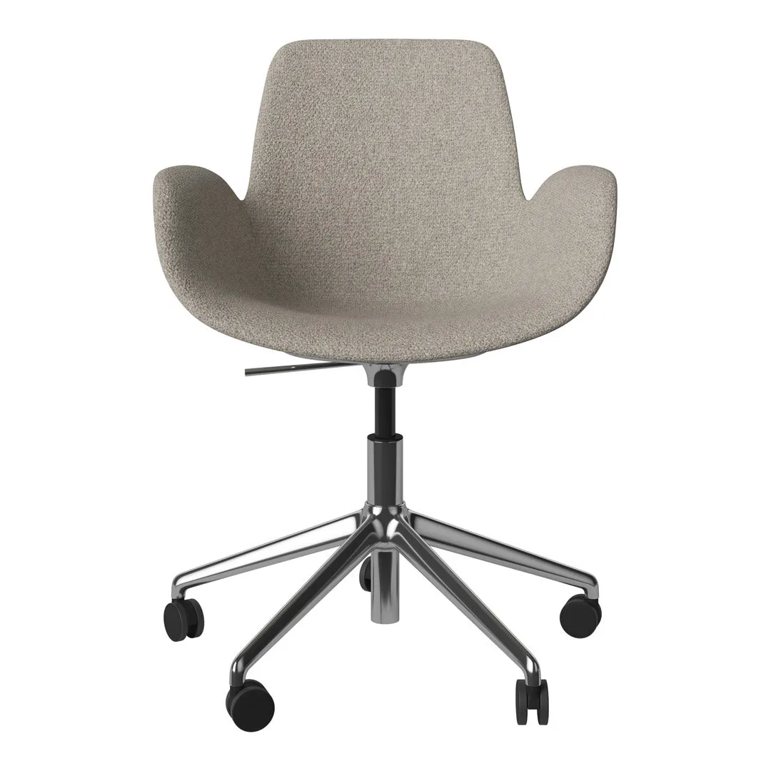 Seed Armchair - Upholstered - 5 - Star Base w/ Wheels - Chrome