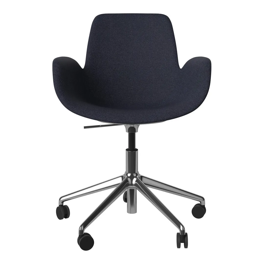 Seed Armchair - Upholstered - 5 - Star Base w/ Wheels - Chrome