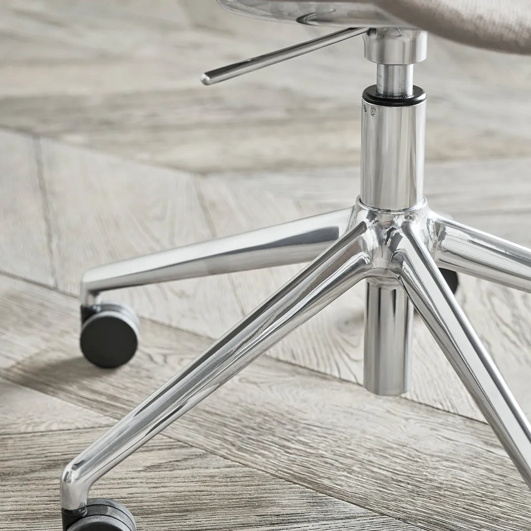 Seed Armchair - Upholstered - 5 - Star Base w/ Wheels - Chrome