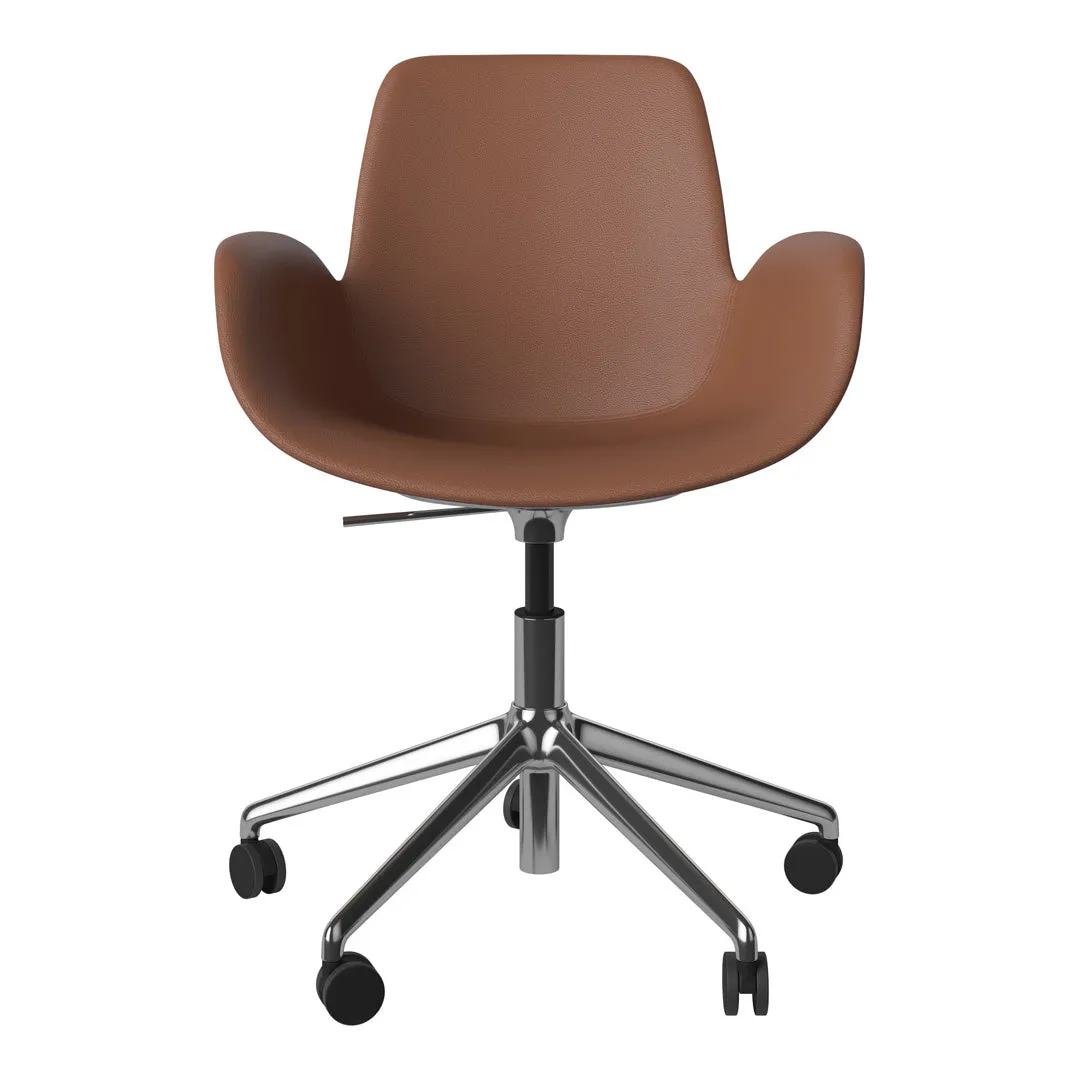 Seed Armchair - Upholstered - 5 - Star Base w/ Wheels - Chrome