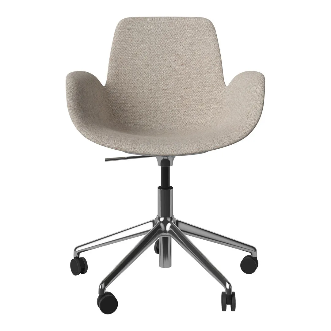Seed Armchair - Upholstered - 5 - Star Base w/ Wheels - Chrome