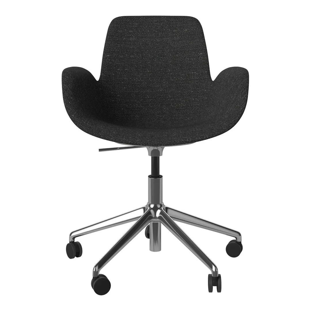 Seed Armchair - Upholstered - 5 - Star Base w/ Wheels - Chrome