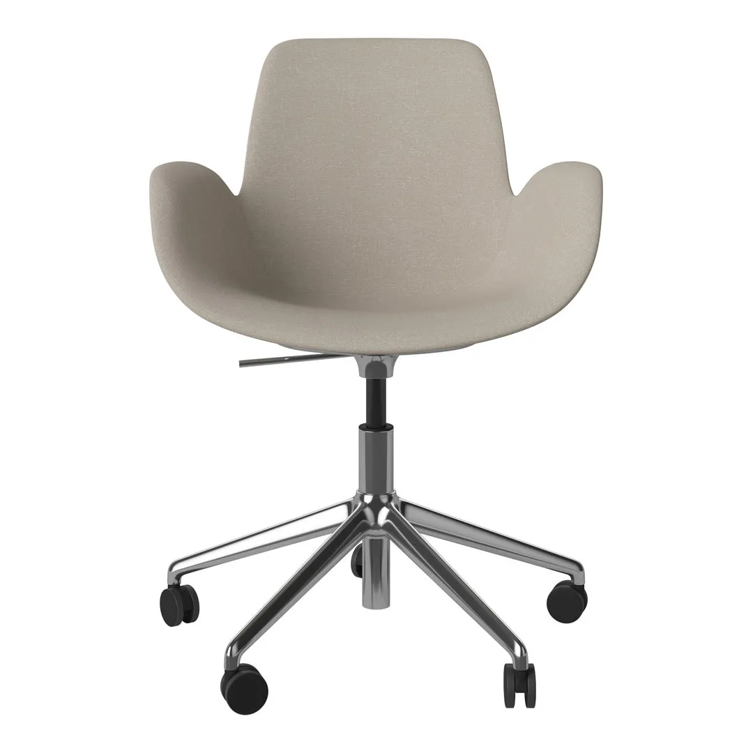 Seed Armchair - Upholstered - 5 - Star Base w/ Wheels - Chrome
