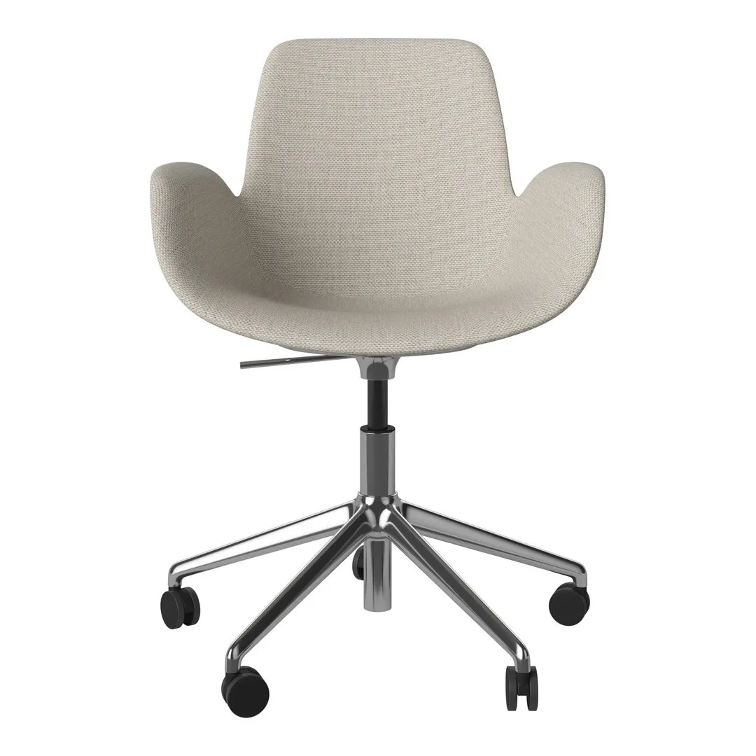 Seed Armchair - Upholstered - 5 - Star Base w/ Wheels - Chrome