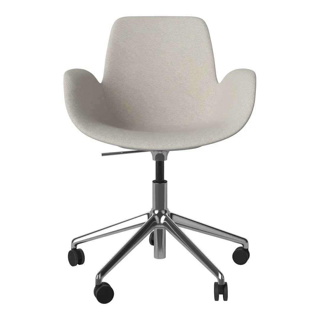 Seed Armchair - Upholstered - 5 - Star Base w/ Wheels - Chrome
