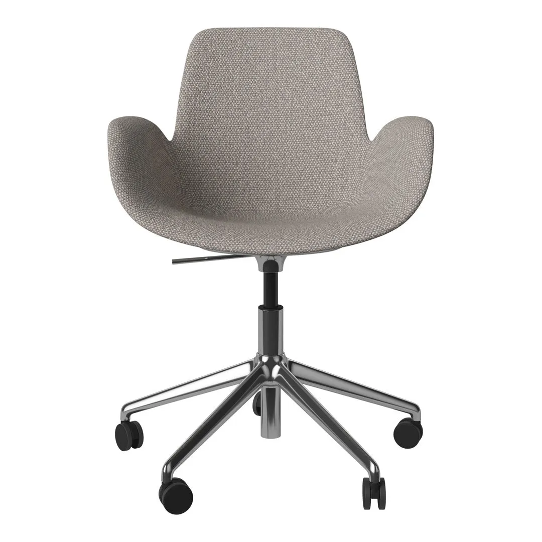 Seed Armchair - Upholstered - 5 - Star Base w/ Wheels - Chrome