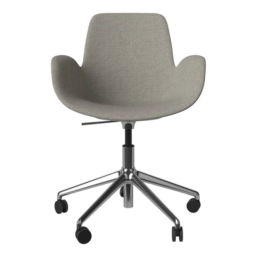 Seed Armchair - Upholstered - 5 - Star Base w/ Wheels - Chrome