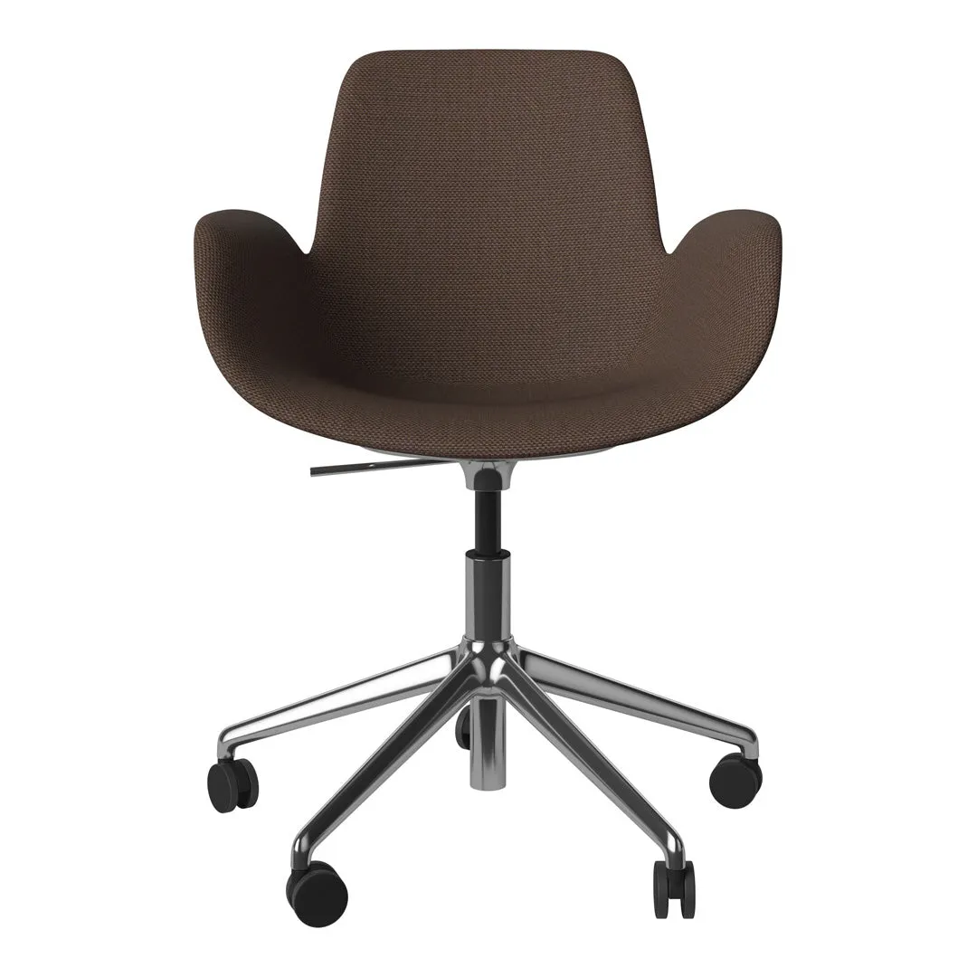 Seed Armchair - Upholstered - 5 - Star Base w/ Wheels - Chrome