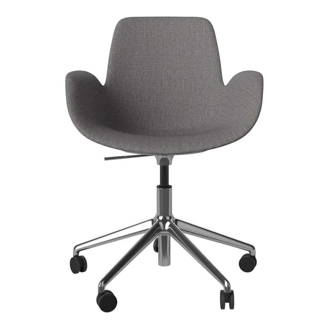 Seed Armchair - Upholstered - 5 - Star Base w/ Wheels - Chrome