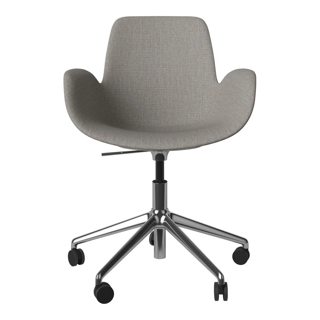 Seed Armchair - Upholstered - 5 - Star Base w/ Wheels - Chrome