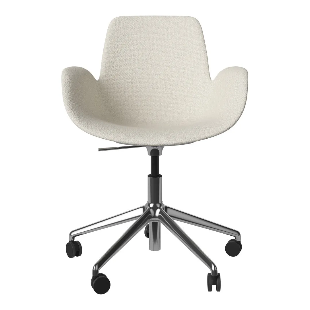 Seed Armchair - Upholstered - 5 - Star Base w/ Wheels - Chrome