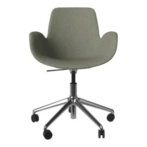 Seed Armchair - Upholstered - 5 - Star Base w/ Wheels - Chrome