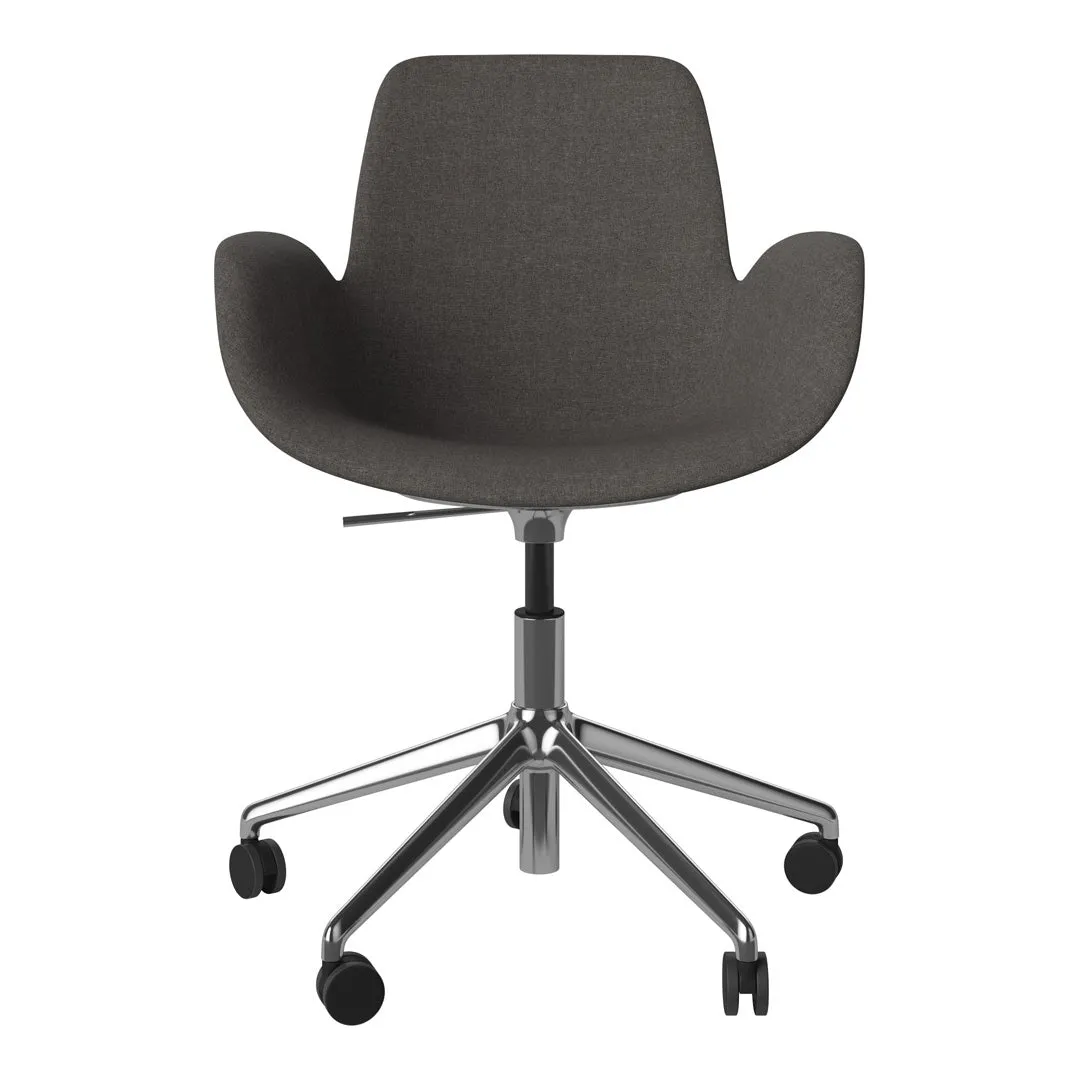 Seed Armchair - Upholstered - 5 - Star Base w/ Wheels - Chrome