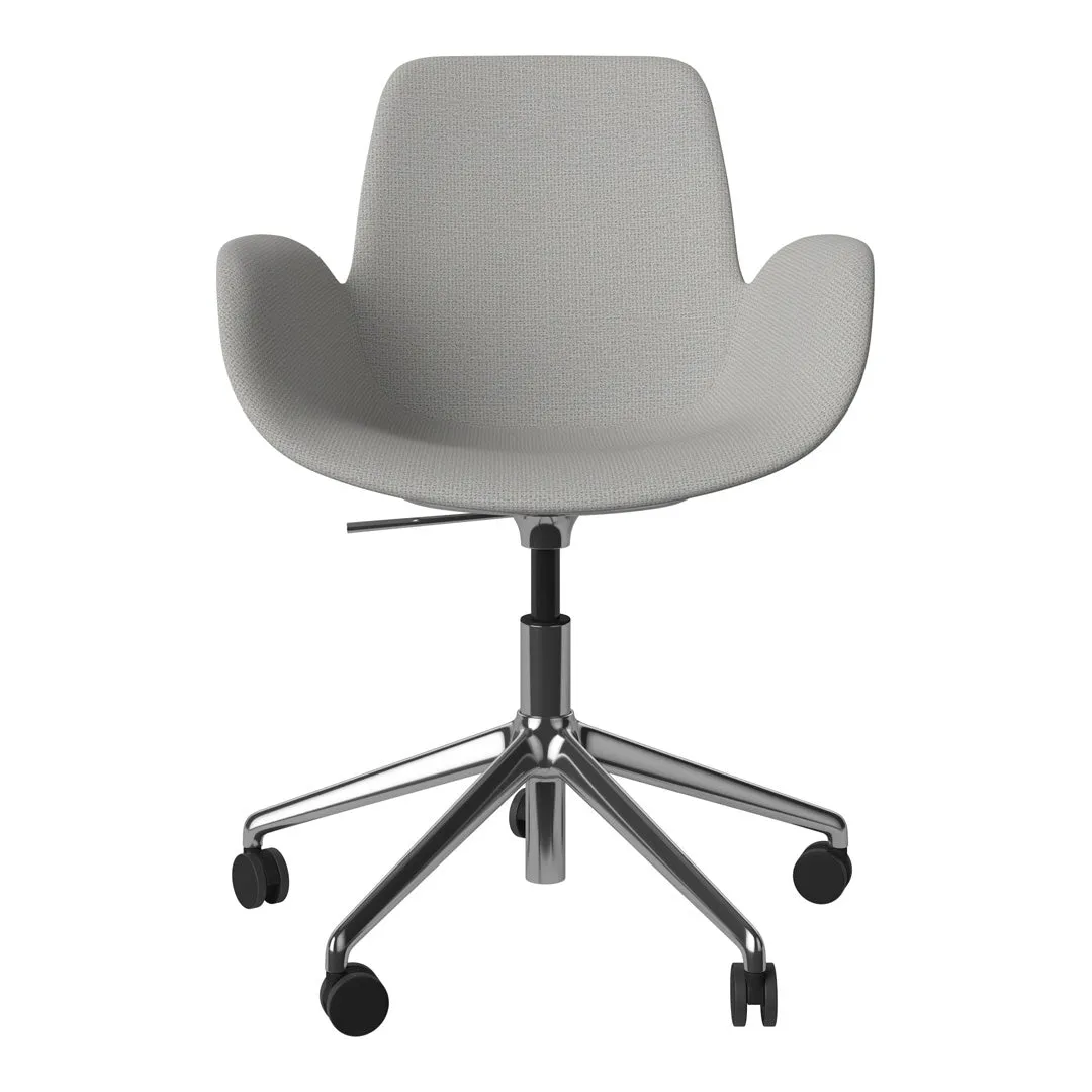 Seed Armchair - Upholstered - 5 - Star Base w/ Wheels - Chrome