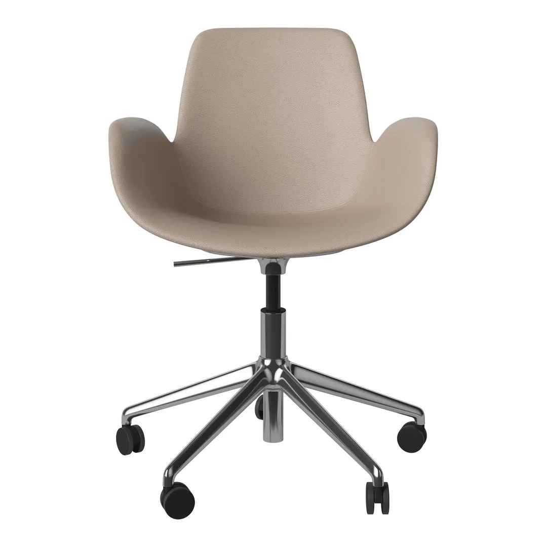 Seed Armchair - Upholstered - 5 - Star Base w/ Wheels - Chrome