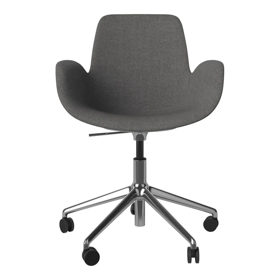 Seed Armchair - Upholstered - 5 - Star Base w/ Wheels - Chrome