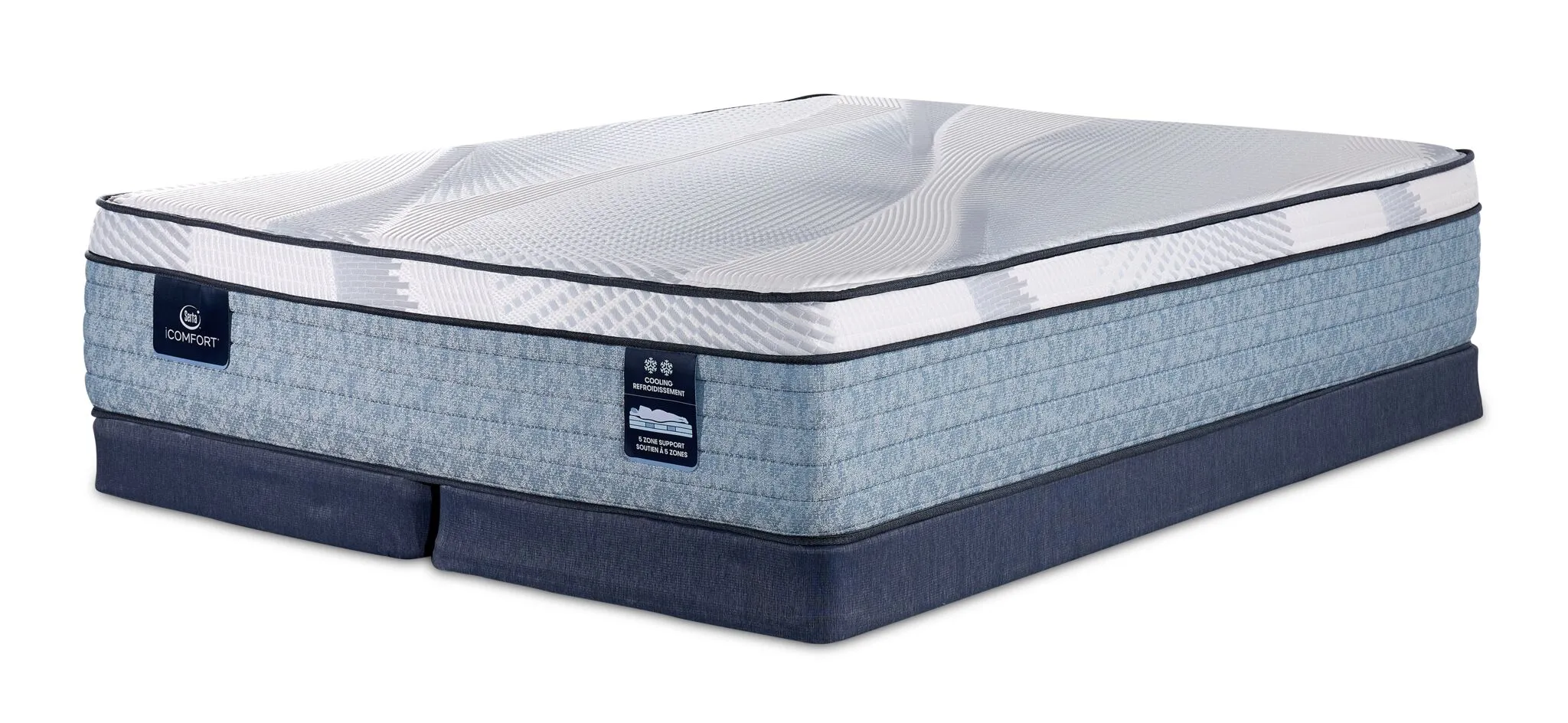 Serta iComfort® AIR 2 Luxury Firm Euro Top 13" Queen Mattress and Low Profile Split Boxspring Set