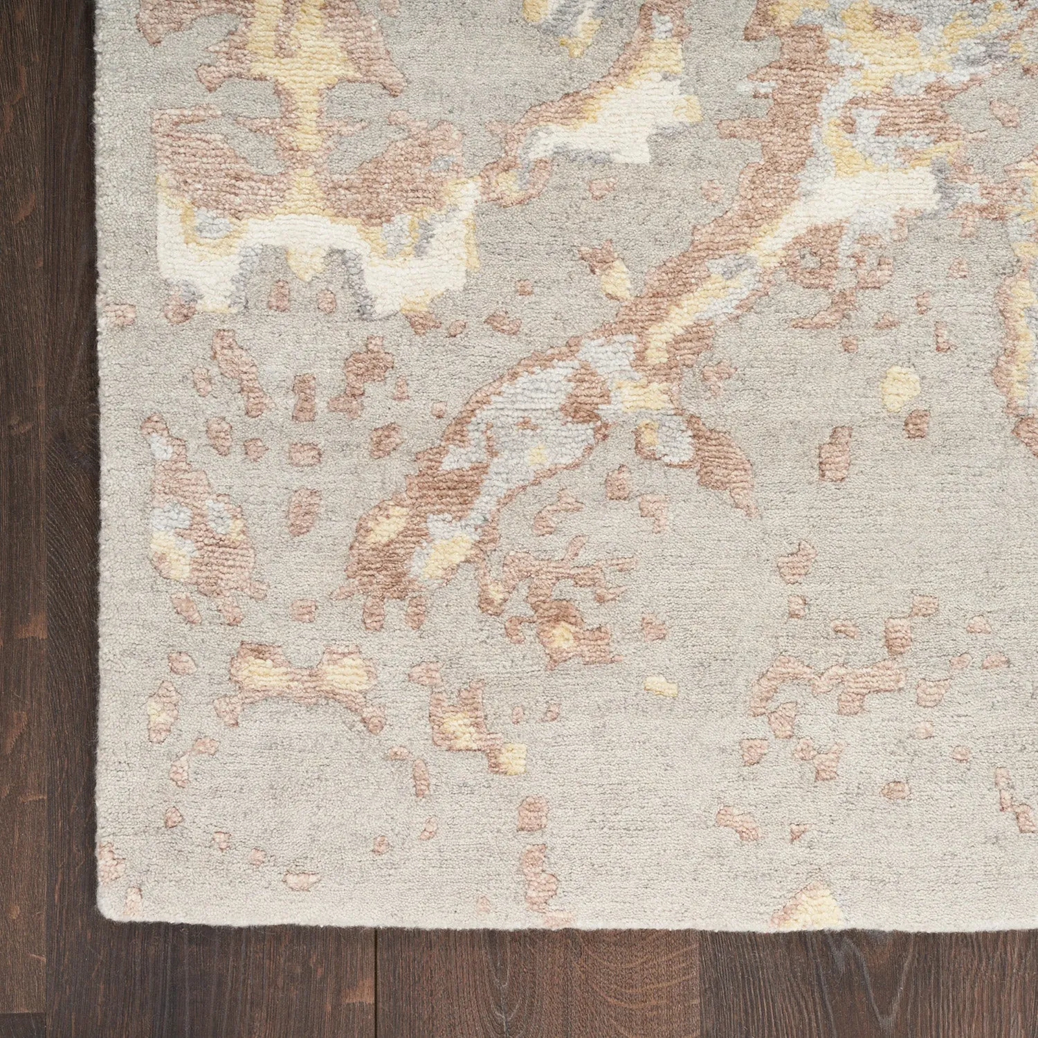 Silver Essentials Modern Bamboo Silk Wool Blend Rug