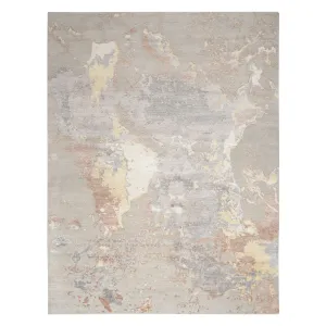 Silver Essentials Modern Bamboo Silk Wool Blend Rug