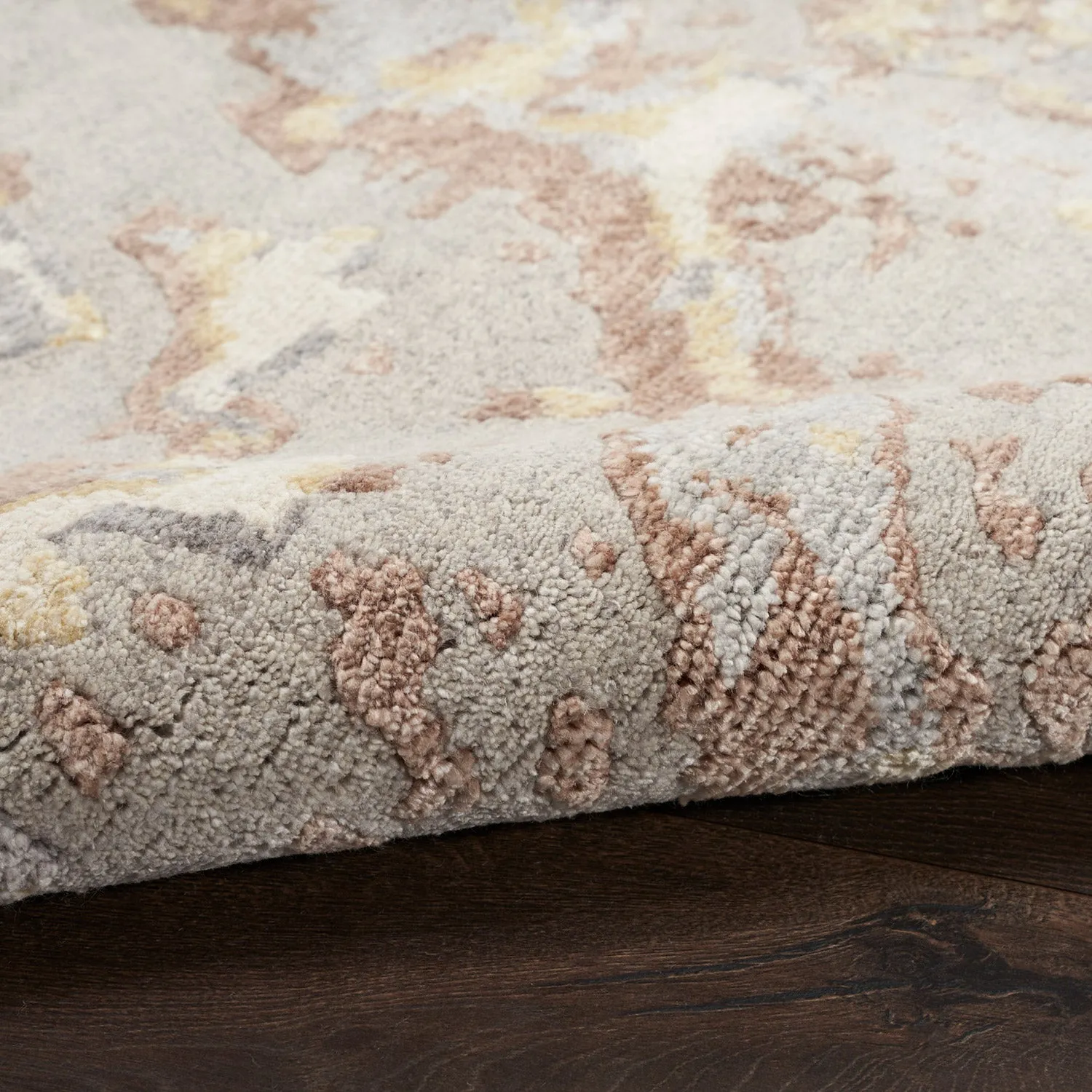 Silver Essentials Modern Bamboo Silk Wool Blend Rug
