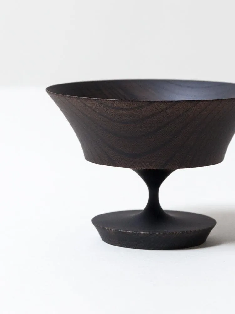 Sinafu Small Stand Bowl - Hasori (Black)