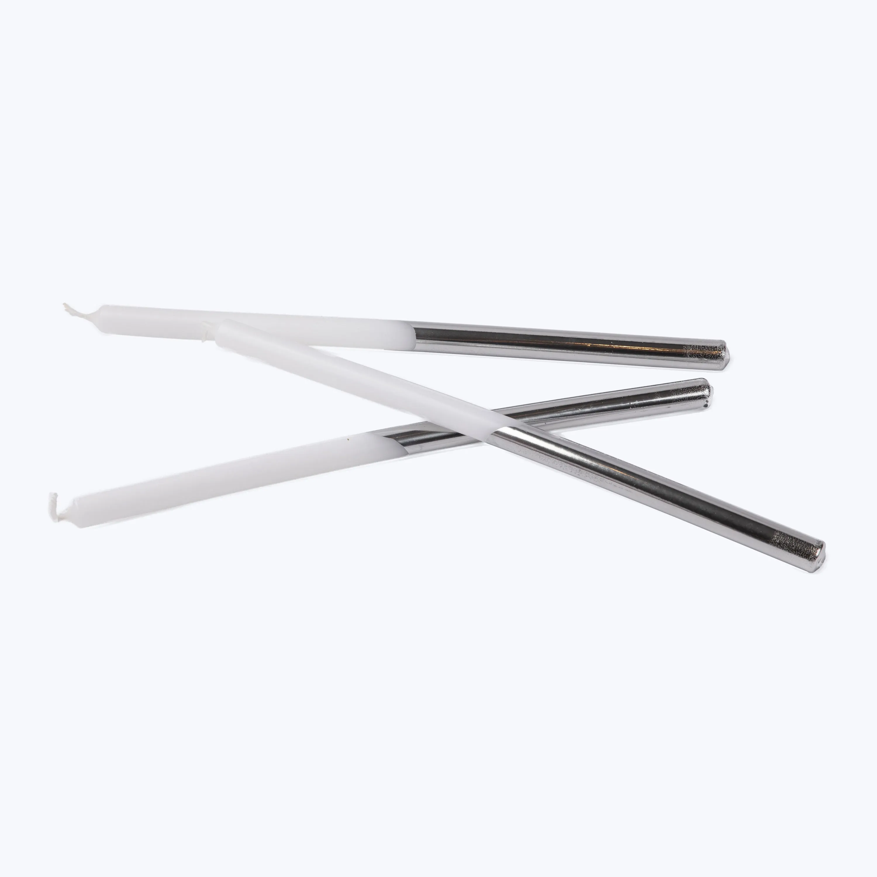 Skinny Taper Candle Set, Chrome