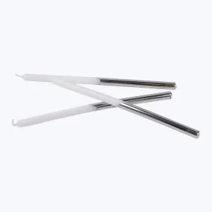 Skinny Taper Candle Set, Chrome
