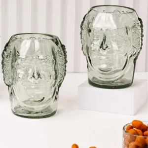 Small Old Monk Face Glasses 300ML (Set of 2)